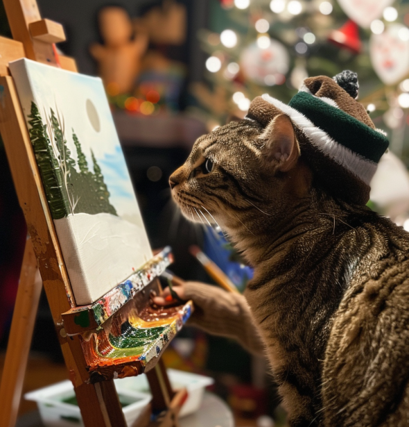 Purrfect Palette: Cat and Owner Paint Night
